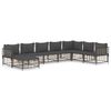 vidaXL 8-delige Loungeset met kussens poly rattan antracietkleurig