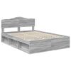 vidaXL Bedframe Grijs Sonoma 140 x 190 cm Massief grenenhout