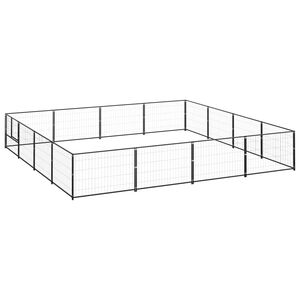 vidaXL Hondenkennel 16 m&sup2; staal zwart