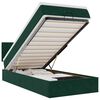 vidaXL Bed poef met matras en LED's 90x200 cm fluweel donkergroen
