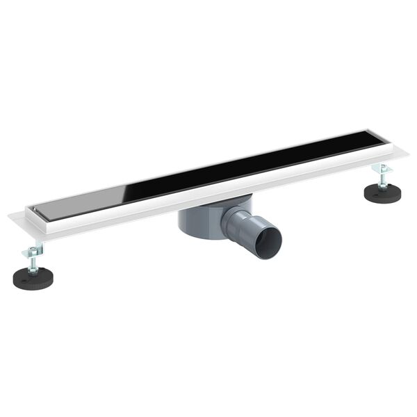 vidaXL Doucheafvoer Glasdeksel met 360&deg; Sifon Zwart 60 cm