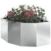 vidaXL Hoek Plantbak Zilver 60 x 60 x 35 cm Gegalvaniseerd staal