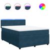 vidaXL Boxspring met matras fluweel blauw 140x190 cm