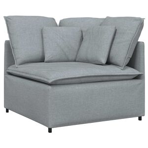vidaXL Modulaire hoekmodule bank met kussens 100 cm lichtgrijs