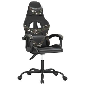 vidaXL Gamestoel draaibaar kunstleer zwart en camouflage