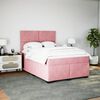 vidaXL Boxspring met matras fluweel roze 160x200 cm