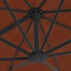 vidaXL Zwevende parasol met aluminium paal terracotta 400x300 cm
