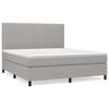 vidaXL Boxspring met matras stof lichtgrijs 160x200 cm