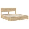 vidaXL Bedframe met hoofdeinde Sonoma Eiken 180 x 200 cm Bewerkt hout