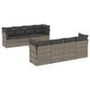 vidaXL 9-delige Loungeset met kussens poly rattan grijs