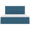 vidaXL Bed met LED-striplichten Donkerblauw 180 x 200 cm Fluweel