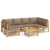 vidaXL 7-delige Loungeset met kussens bamboe taupe