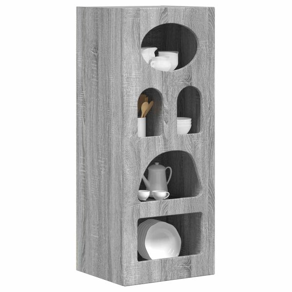 vidaXL Dressoir Grijs Sonoma 40 x 35 x 100,5 cm Bewerkt hout