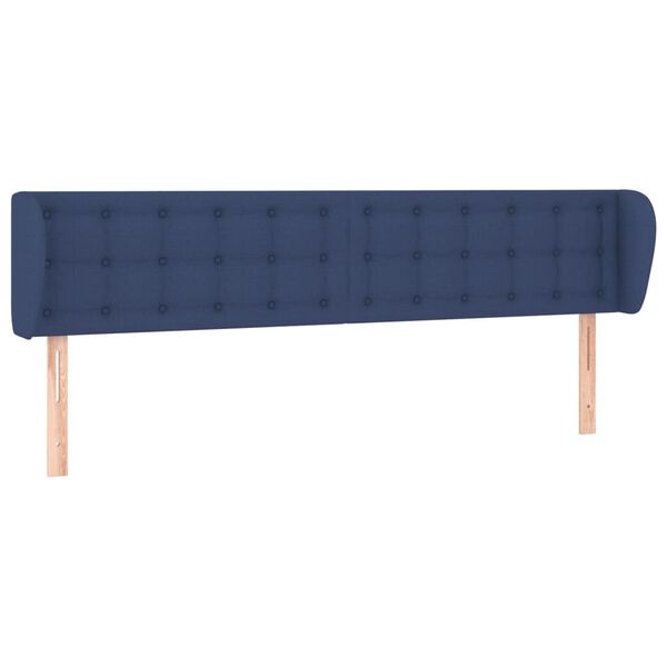 vidaXL Hoofdbord met randen 183x23x78/88 cm stof blauw