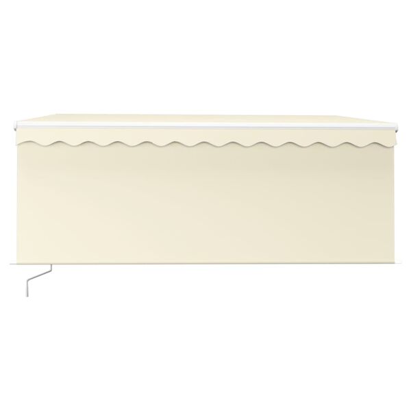 vidaXL Luifel handmatig uittrekbaar met rolgordijn LED 3x2,5 m crème