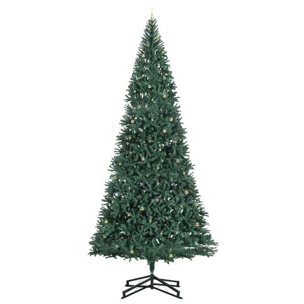 vidaXL Artificial Pre-lit Kerstboom met Ballenset Groen 500 cm PVC