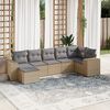 vidaXL 7-delige Loungeset met kussens poly rattan beige