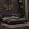 vidaXL Bedframe met hoofdeinde en LED bruin eikenkleur 180x200 cm