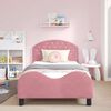 vidaXL Bedframe voor kinderen met hoofdbord Roze 80 x 200 cm Fluweel