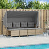 vidaXL 5-delige Loungeset met kussens poly rattan beige