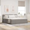 vidaXL Opbergbed met LED met matras met LED Taupe 180 x 200 cm Stof