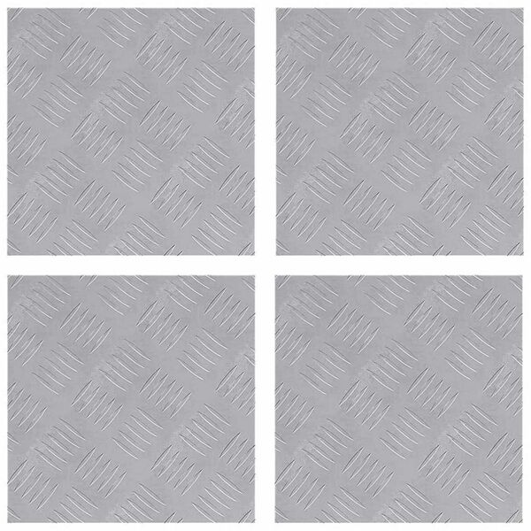 vidaXL Trap Tread Vierkant 4 pcs Zilver 30 x 30 cm Aluminium