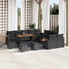 vidaXL Tuinbankenset met kussen 18 pcs Zwart poly rattan