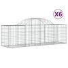 vidaXL Schanskorven 6 st gewelfd 200x50x60/80 cm gegalvaniseerd ijzer