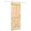 vidaXL Schuifdeur Natuurlijk en Wit 80 x 210 cm Massief Grenenhout