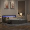 vidaXL Bedframe met opbergruimte en LED stof lichtgrijs 160x200 cm