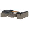vidaXL Tuin Sofa Set met kussen met opslag 11 pcs Grijs poly rattan