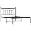 vidaXL Bedframe met hoofdbord metaal zwart 100x200 cm