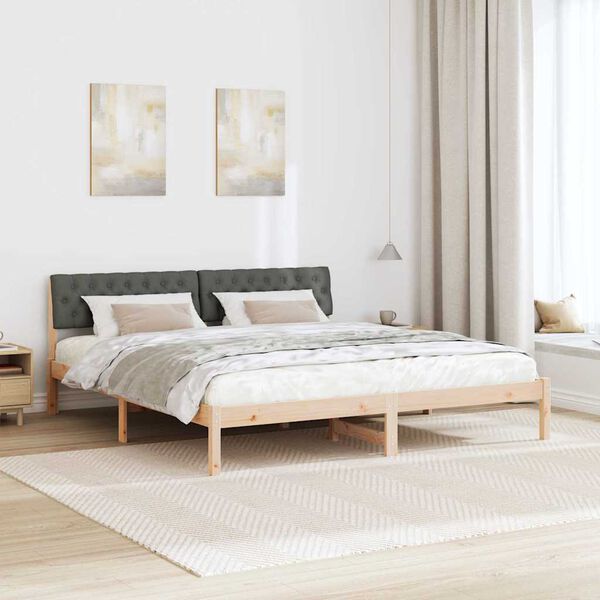 vidaXL Bedframe Bruin en donkergrijs 180 x 200 cm Massief grenenhout