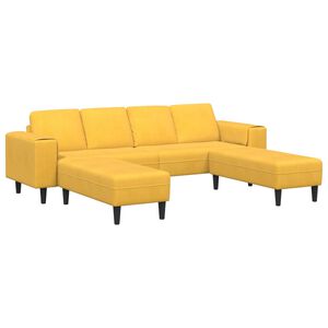 vidaXL Bank Lichtgeel 250 x 188 x 76 cm Katoen Stof