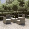 vidaXL 5-delige Loungeset met kussens poly rattan grijs