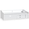 vidaXL Bedbank 3-zits met lades massief grenenhout wit 90x200 cm
