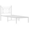 vidaXL Bedframe met hoofdbord metaal wit 80x200 cm