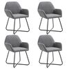 vidaXL Eetkamerstoelen 4 st stof donkergrijs