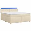 vidaXL Boxspringbed met matras Cr&egrave;mekleurig 180 x 200 cm Stof