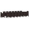 vidaXL Tuin Eettafelset met kussens met kussen 17 pcs Bruin PP