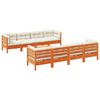 vidaXL 9-delige Loungeset met kussens massief grenenhout wasbruin