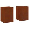 vidaXL Plantenstandaard 2 pcs Roestig 24 x 24 x 35 cm Cortenstaal