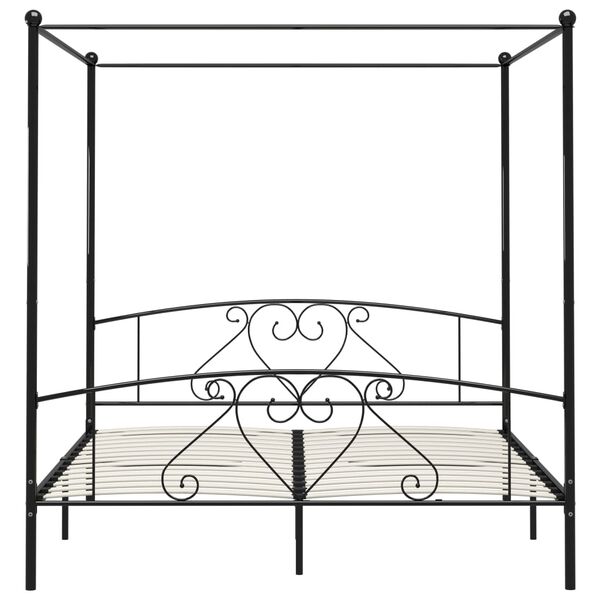 vidaXL Hemelbedframe metaal zwart 180x200 cm