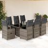 vidaXL 9-delige Bistroset met kussens poly rattan grijs