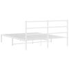 vidaXL Bedframe met hoofdbord metaal wit 150x200 cm