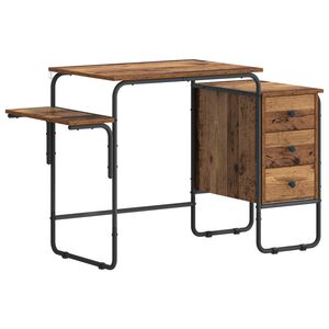 vidaXL Bureau met opbergruimte Eikenhout 120 x 50 x 75 cm