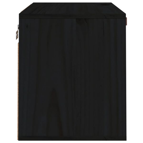 vidaXL Wandkast 60x30x35 cm massief grenenhout zwart