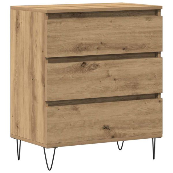 vidaXL Dressoir met lade Artisan Eiken 60 x 35 x 70 cm Bewerkt hout