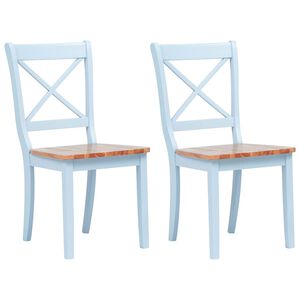 vidaXL Eetkamerstoelen 2 st massief rubberwood grijs en naturel