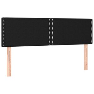 vidaXL Hoofdborden 144x5x78/88 cm stof zwart